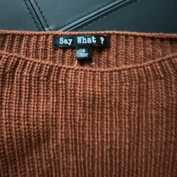 Say What Corset tie front sweater rust color size small - Picture 4 of 4